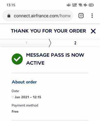 エールフランスの機内WiFiが接続された！